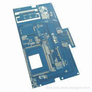 PCB with HASL (Lead-free) Surface Treatment/Finish and Blue Solder Mask, 4 Multilayer/FR4 Material